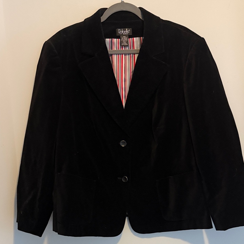 Rafaella Elegant Black Velvet Blazer